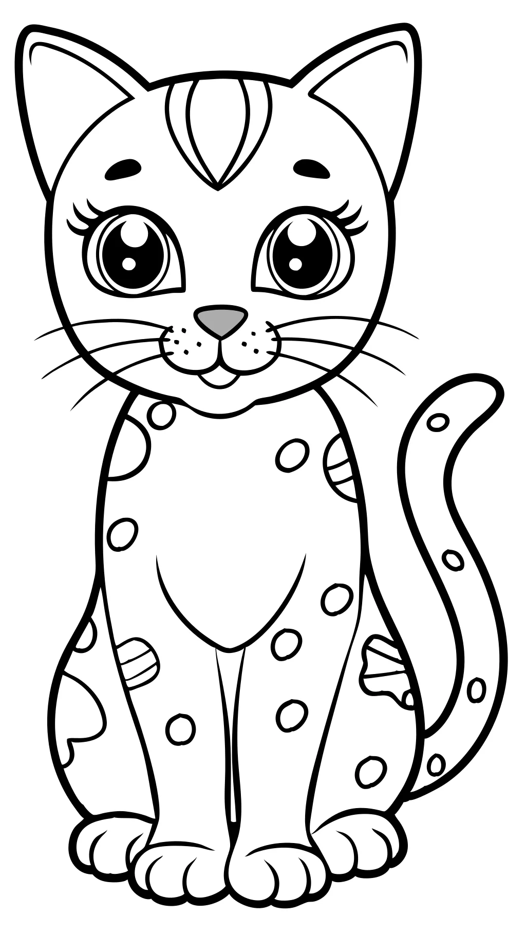 cute cat coloring pages with spots printable